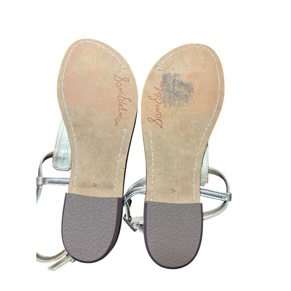 Sam Edelman Gigi Sandals Thongs Gold Orange Size 7.5 Vacation Cruise Summer - Picture 4 of 5